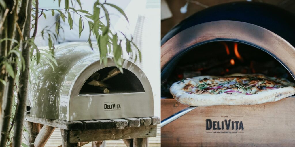 Bilde av DeliVita pizzaovn som blir brukt til hjemmelaget pizza.