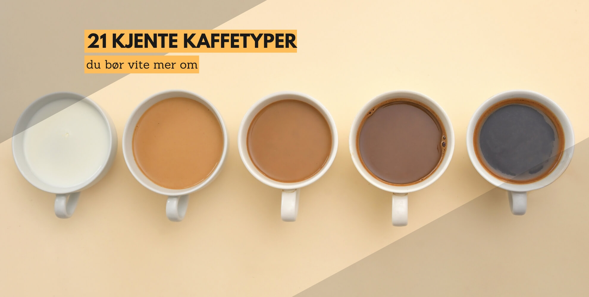 15 kaffetyper og forklaring av hver kaffetype