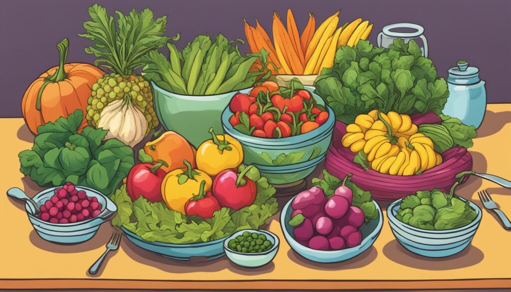 Bilde av forskjellig typer grønnsaker.