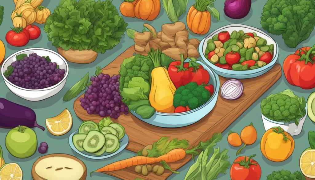 Bilde av grønnsaker og skjærefjøl.