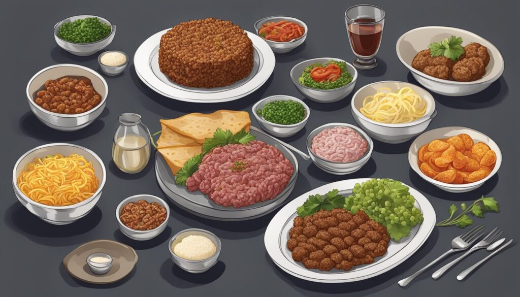 Bilde av internasjonal middag med kjøttdeig.
