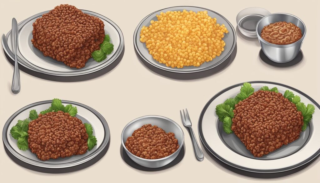 Bilde av ulike former for kjøttdeig.