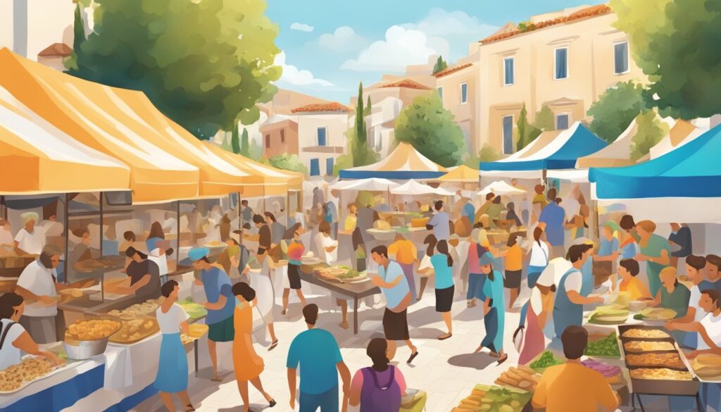 Bilde av et grønnsaksmarked i Hellas.