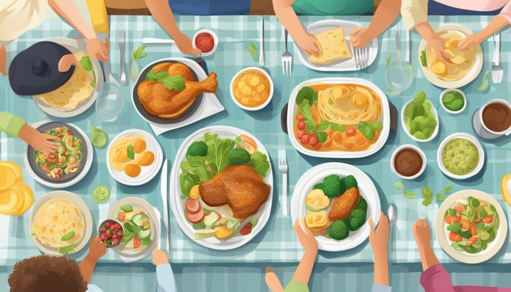 Bilde av middag for barn, både kjøtt og grønnsaker.